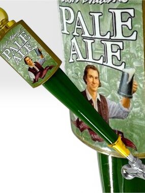 Vintage Sam Adams Pale Ale Beer Tap Handle Green Gold Draft Keg Bar